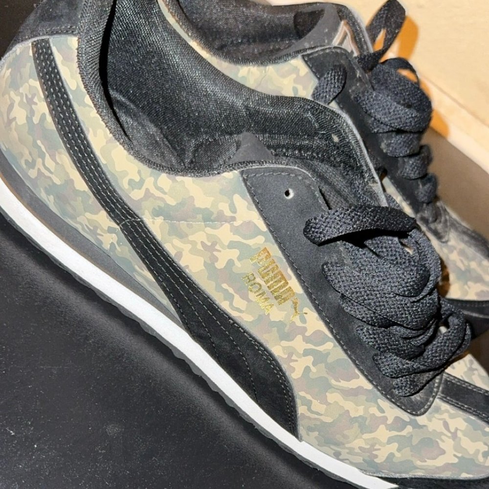 Puma Roma Classic Mens Running Trainers Sneakers  Suede Camo (Size 12)